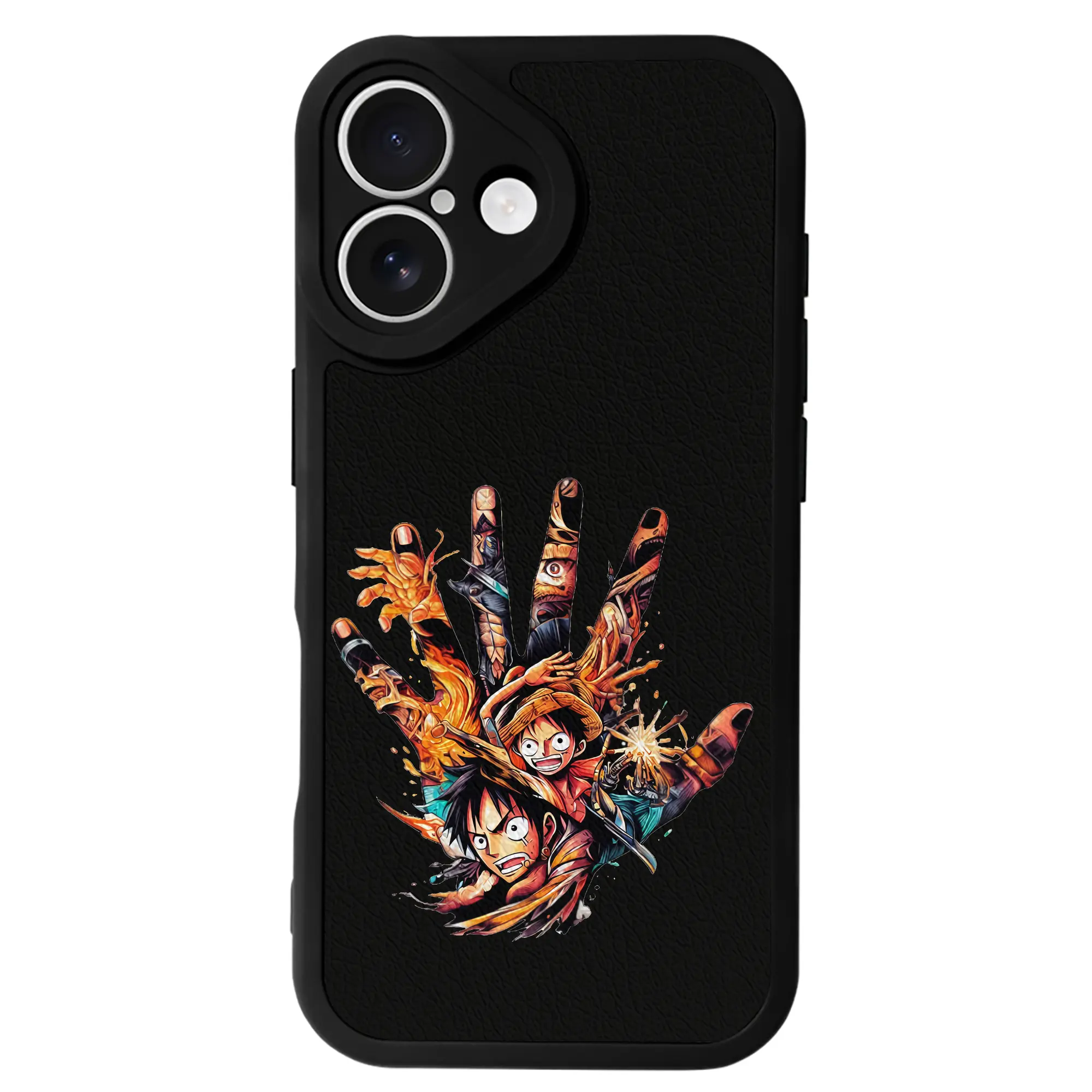 ワンピース グッズ モンキー・D・ルフィ - IPhone 16シリーズ対応 ・ シリコンスマホケース ・ レザー調 ・ 高精度フィット ・ 耐衝撃 ・ ワイヤレス充電対応 ・ 精密カット